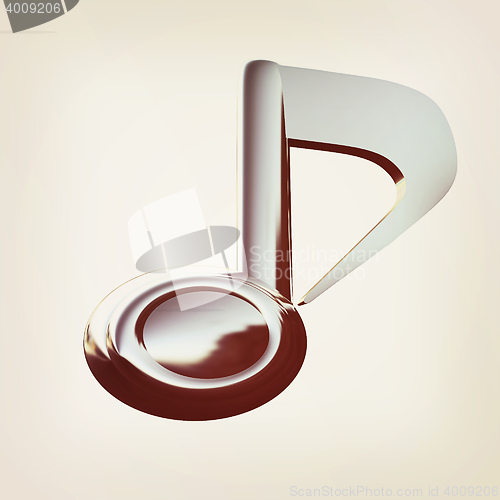 Image of Music note. 3D illustration. Vintage style.