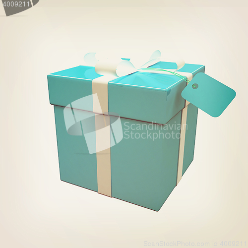 Image of Gift box . 3D illustration. Vintage style.