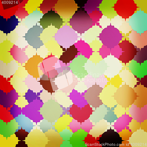 Image of Many-colored puzzle pattern. 3D illustration. Vintage style.