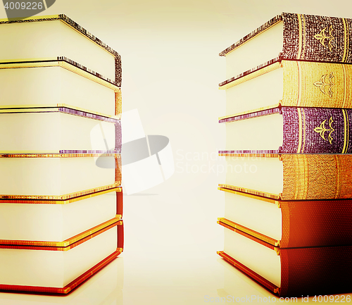 Image of The stack of books. 3D illustration. Vintage style.