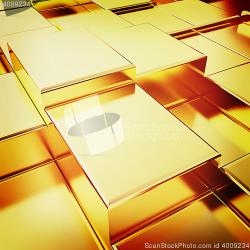 Image of Gold urban background. 3D illustration. Vintage style.