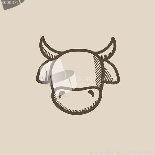 Image of Cow head sketch icon.