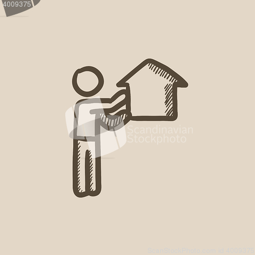 Image of Real estate agent sketch icon.