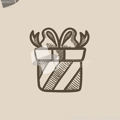 Image of Gift box sketch icon.