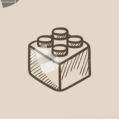 Image of Building block sketch icon.