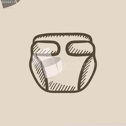 Image of Baby diaper sketch icon.