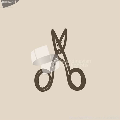 Image of Nail scissors sketch icon.