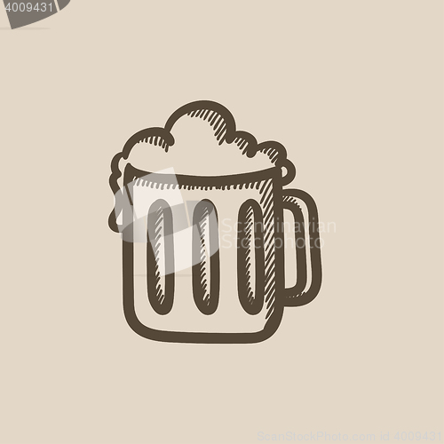 Image of Mug of beer sketch icon.