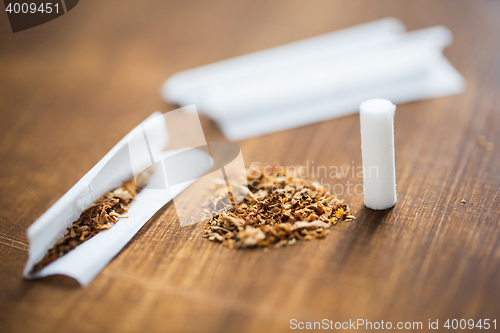 Image of close up of marijuana or tobacco cigarette paper