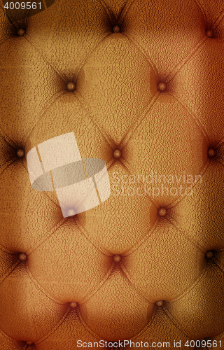 Image of Sepia picture of genuine leather upholstery . 3D illustration. V