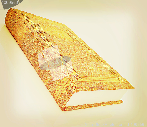 Image of The leather book . 3D illustration. Vintage style.
