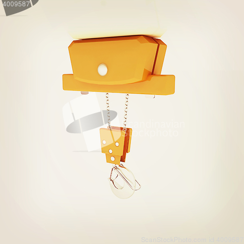 Image of Crane hook . 3D illustration. Vintage style.