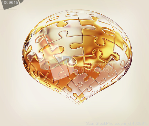 Image of Puzzle abstract sphere . 3D illustration. Vintage style.