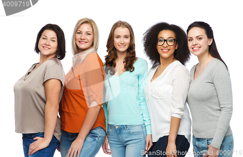 Image of group of happy different women in casual clothes