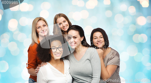 Image of group of happy different women in casual clothes