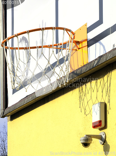 Image of basketball hoop on the wall