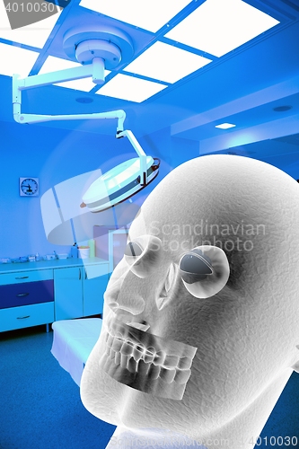 Image of surgical interior with ghost 3d illustration