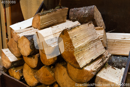 Image of close up of firewood pile