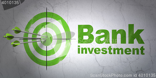 Image of Banking concept: target and Bank Investment on wall background