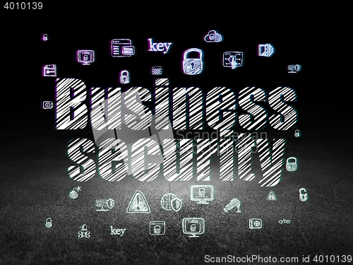 Image of Privacy concept: Business Security in grunge dark room