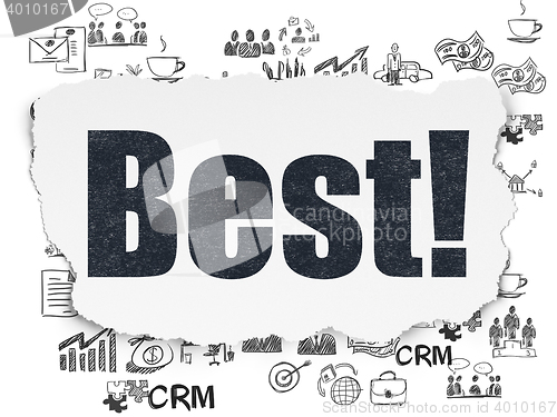 Image of Finance concept: Best! on Torn Paper background