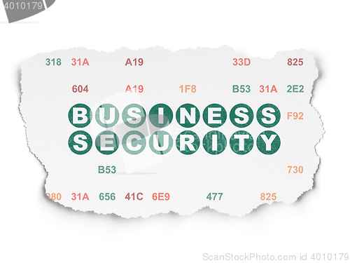 Image of Protection concept: Business Security on Torn Paper background