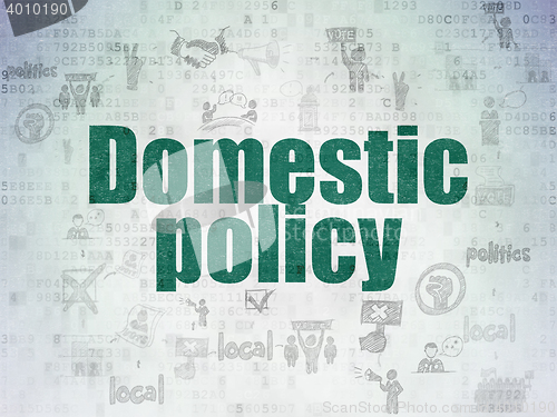 Image of Politics concept: Domestic Policy on Digital Data Paper background