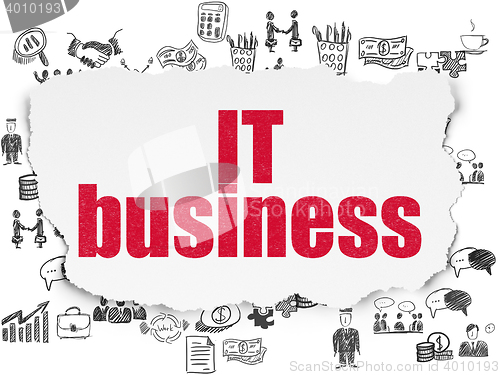 Image of Business concept: IT Business on Torn Paper background