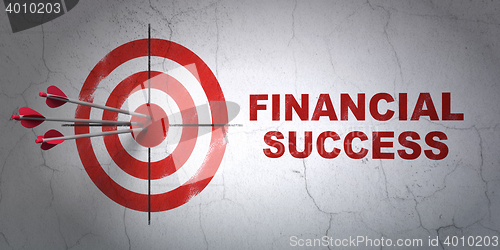 Image of Money concept: target and Financial Success on wall background