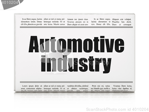 Image of Manufacuring concept: newspaper headline Automotive Industry