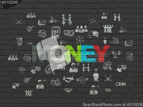 Image of Business concept: Money on wall background