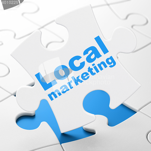 Image of Marketing concept: Local Marketing on puzzle background