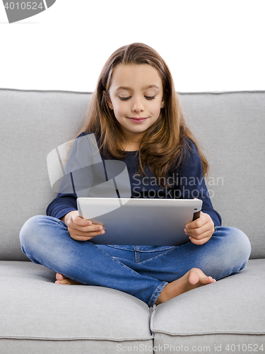 Image of Little girl with a tablet