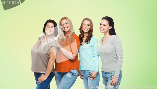 Image of group of happy different women in casual clothes