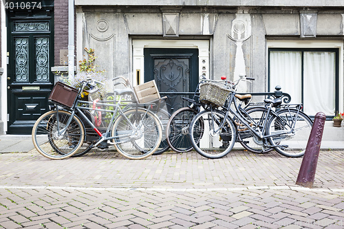 Image of four bicycles in Amsterdam