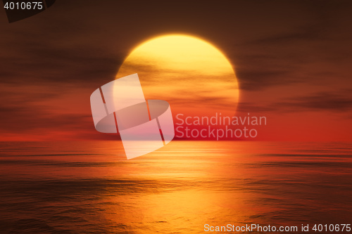 Image of a sunset over the sea