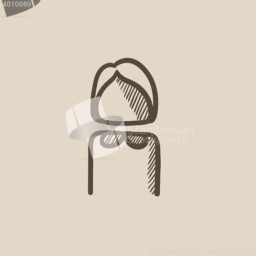 Image of Business woman sketch icon.