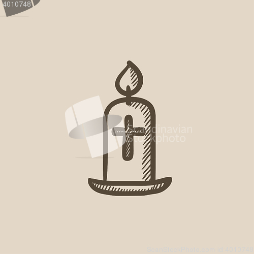 Image of Easter candle sketch icon.