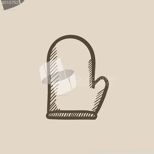 Image of Kitchen glove sketch icon.