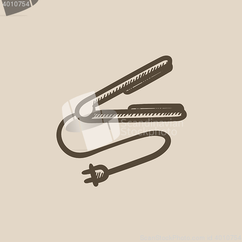 Image of Hair straightener sketch icon.