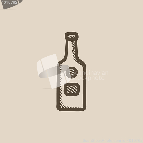 Image of Glass bottle sketch icon.