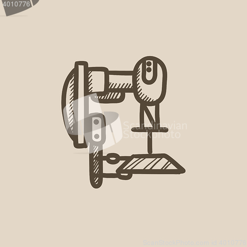 Image of Industrial automated robot sketch icon.