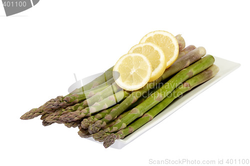 Image of Asparagus with lemon slices