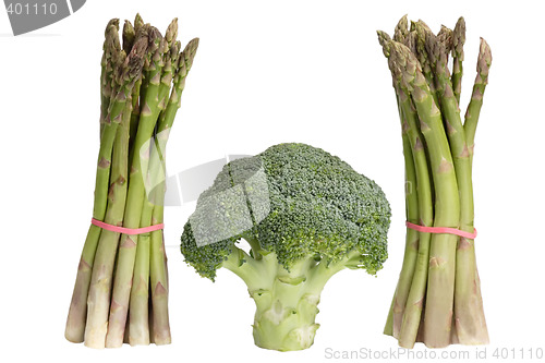 Image of Green asparagus with broccoli