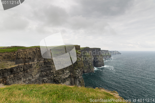 Image of cliffs of moher and atlantic ocean in ireland