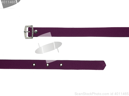Image of ends of fashion belt isolated on white background
