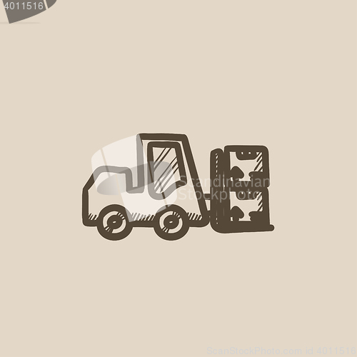 Image of Forklift sketch icon.