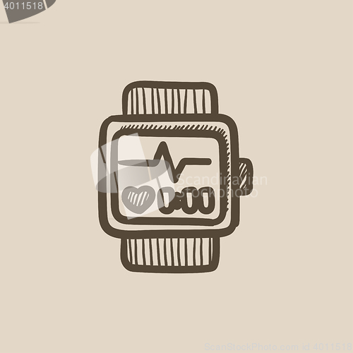 Image of Smartwatch sketch icon.