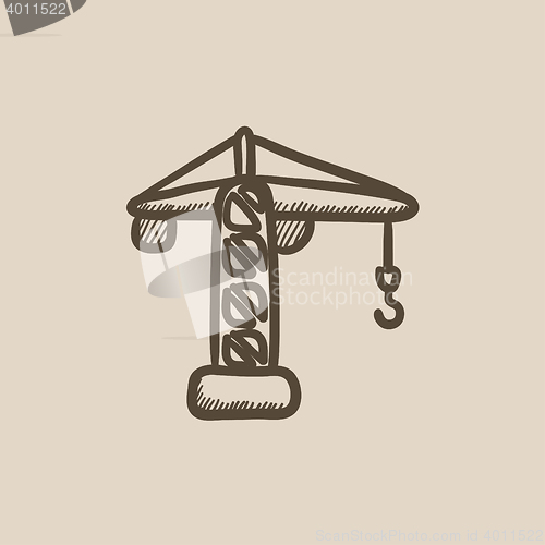 Image of Construction crane sketch icon.