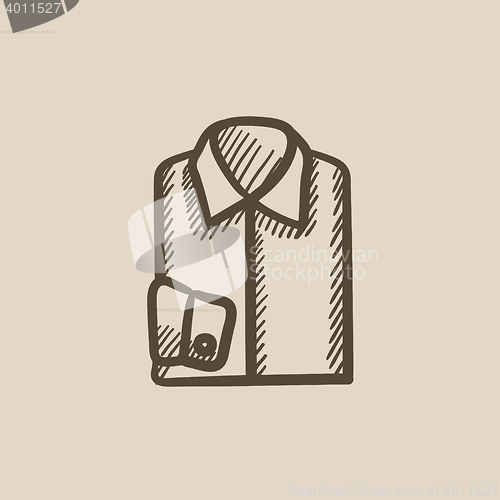 Image of Folded male shirt sketch icon.